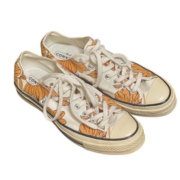VTG RARE 70 Chuck Taylor Converse Allstar Low Floral Canvas Sneakers Size 10.5 - Picture 5 of 12